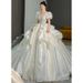 2025 New Style Bridal Gown: French Sat Ma Weddg Dress, Vtage Elegant, Luxurious, For Petite Women, With Long_ecoleips.com