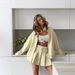 Casual Fashion For Women Zipper Cardigan Jacket Sports Drawstring Short Skirt Two-Piece Set_ecoleips.com