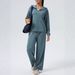 Women's Hooded Sweatshirt & Jogger Set - Long Sleeve Zip Pocket Pullover With Lounge Pants, Casual Fall Outfit In Grey/Black/Navy (S-XXL)_ecoleips.com