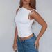 Women's Clothing Winter New Fashion Personality Oblique Collar Drawstring Sleeveless Pleated Belly Button Top_ecoleips.com