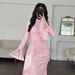 Muslim Dress Women Elegant Lace Bodycon Evening Dress With Flared Sleeves – High Waist Long Dress For Women In Peacock Blue, Pink & White_ecoleips.com