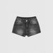 Women's Cross Wings Embroidery Denim Shorts with Rhinestones Black And Gray Washed Jeans Factory Direct Wholesale Bottoms_ecoleips.com