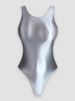 Women’s Clothing Tight Bodysuit Glossy Silk Solid Color Bottom Round Neck Bodysuit Body Shaping Silky High Fork Shebin Body Gymnastics Swimsuit_ecoleips.com