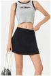 K New High Elasticity Fake Two Piece Cowboy Yoga Skirt For Women, High Waist And Slimming, Sports Outerwear Fitness Shorts_ecoleips.com