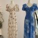 Omalai V-neck Ruffled Waist-cinching Floral Print Dress, Fashionable Summer Women's Vacation Stunning Long Dress 3548_ecoleips.com