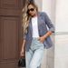 Women's Cropped Blazer Jacket - 3/4 Sleeve Casual Office Cardigan For Autumn_ecoleips.com