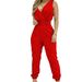 Women's High-Waisted V-Neck Jumpsuit Backless Print Design Spring/Summer New European American Style_ecoleips.com