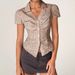 Aria Basics Aria Basics 2025 European And American Cross-border Summer New Women's Clothing V-neck Ruched Striped Short-sleeve Shirt,_ecoleips.com