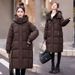 Trendy Winter Long Puffer Coat For Women – Knee-Length Quilted Jacket, Thickened Hooded Parka, Elegant & Warm Casual Outerwear_ecoleips.com
