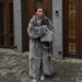 Longline Vegan Fox Fur Coat – Oversized Faux Fur Trench With Detachable Collar & Deep Pockets (Black/White) – Streetwear Elegance For Women_ecoleips.com