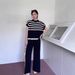 New Design Color Block Striped Knitwear Loose Sleeveless Women's Fashionable Transparent Korean Style Casual Set Polyester Blend_ecoleips.com