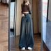 Women's Two-Button Flared Jeans, Spring/Autumn 2025 New Model, High-Waisted, Hip-Covering, Slimming, Non-Tight-Fitting,_ecoleips.com