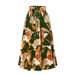 K A-line Pleated Skirt With Floral Print And Elastic Waist For Autumn._ecoleips.com