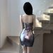Sexy Spaghetti Strap Dresses For Women Shiny Night Club Outfits Backless Wrap Hip Miniskirts Woman Clothing Pencil Dress New_ecoleips.com