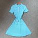 YuooMuoo Chic Aesthetic Women Dress 2025 Summer Turn-Down Collar Buttons Knitted Short Dress Korean Fashion Lady Party Vestidos_ecoleips.com