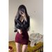 Black V-neck Slimming Top High-waisted Bodycon Short Skirt Two-piece Set For Women Spring New French Style Elegant_ecoleips.com