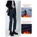 Black High-waisted Straight-leg Jeans Slimming, 2025 Autumn/winter, Cropped Length, Plus Size, For Plus-size Women,_ecoleips.com