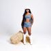Women's Sexy Strapless Slim Fit Stretch Denim Two Piece Casual Fashionable European American Style Clothing Set_ecoleips.com