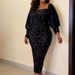 Women's Sequined Puff Sleeve Hip Skirt Large Size Slim Sexy Bridesmaid Dress Dress_ecoleips.com