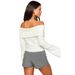 Women's Knitted Off-Shoulder Sweater Ribbed Long Sleeve Sexy Street Style Fashionable And Gentle European American Cross Border Clothing_ecoleips.com