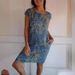 Women's Round-Neck, Loose-Fitting, Short-Sleeved, Printed Dress With Pockets_ecoleips.com