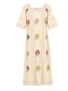 Bohemian Floral Embroidered Square-neck Lace Crochet Hollow-out European And American Long Dress_ecoleips.com
