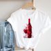 Independent Brand Plus-size Printed New Wine Glass Design Women's Short-sleeve T-shirt_ecoleips.com