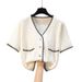 Women’s Clothing Ice Silk Knit Sweater Short Sleeved Cardigan Top For Women, New Style Small Jacket, Short Style Versatile Short Style For Summer_ecoleips.com