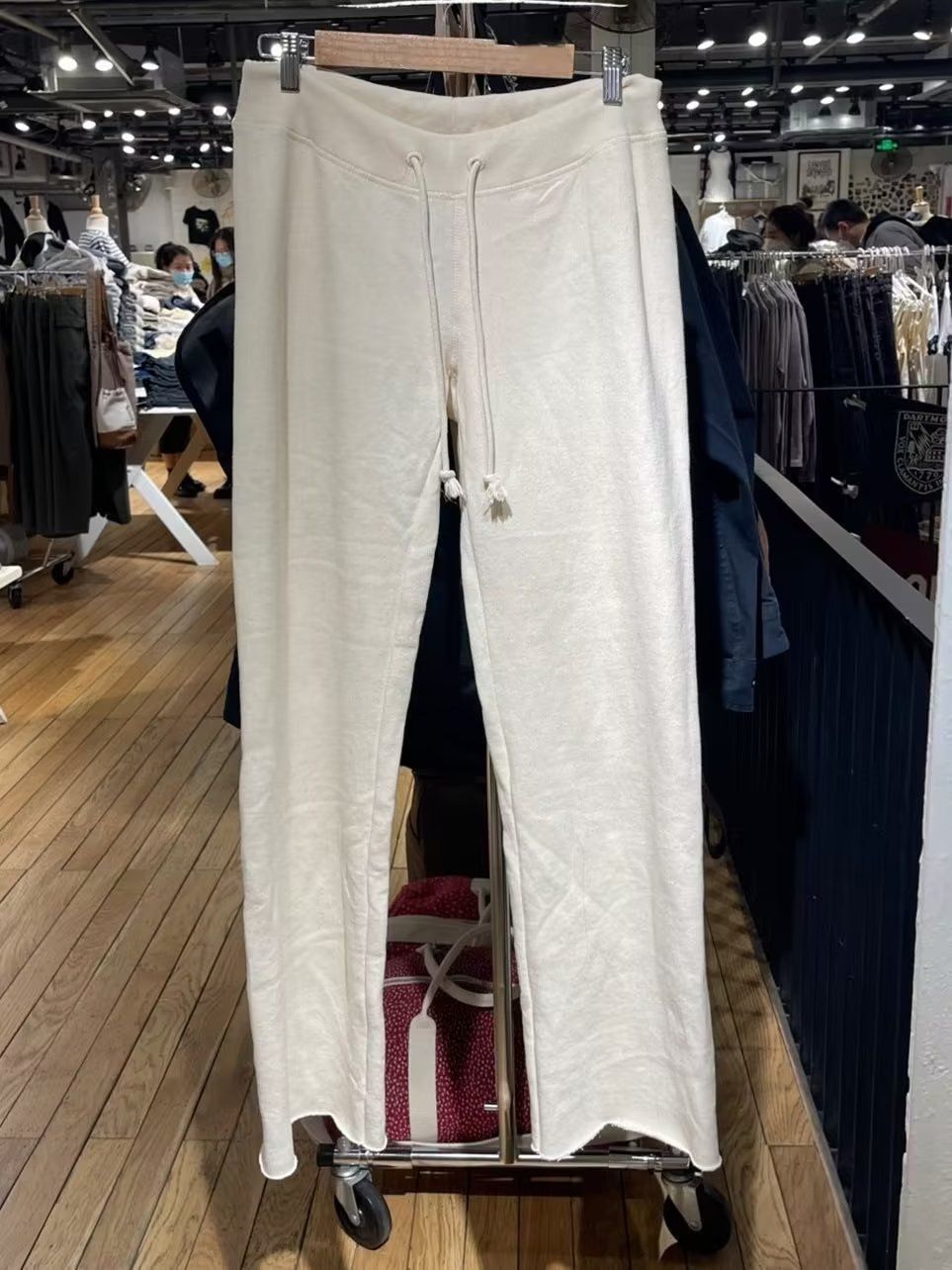 BM Style New Summer American-style Low-waist Women's Drawstring Straight-leg Frayed Hem Casual Sports Wide-leg Pants,_ecoleips.com