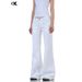 11KN American Style Slightly Flared Jeans For Women Simple Cleanfit Slimming Loose Stack Casual Slim Fit Long Pants_ecoleips.com