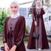 Women's Clothing Muslim Hui Women's Dress Middle East Women's Dress Color Blocking Tie Waist Long Sleeved Dress Abaya_ecoleips.com