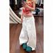Unisex Punk Style Embroidered Jeans – Oversized Streetwear Denim Pants With Edgy Print (White, S-3XL)_ecoleips.com