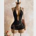 Women's Floral Lace Jumpsuit Deep V Neck Sexy Halter Neck Holiday Party Clothing European American Style_ecoleips.com