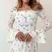Women's Elegant Floral Pleated Fairy Long Dress With A Cinched Waist And Bell Sleeves_ecoleips.com