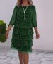 2024 Autumn New Cross-Border European And American Style Elegant Printed Round Neck Polka Dot Layered Dress_ecoleips.com