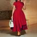Women's Clothing fashion temperament high waist banquet big swing skirt elegant evening dress_ecoleips.com