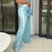 Women's Clothing Casual Wide Leg Pants Set With Color Block Short Sleeve Top - Summer Two Piece Outfit_ecoleips.com