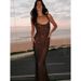Women's Clothing Diamond Suspender Dress High End Light Luxury Evening Dress Annual Party Backless Long Dress For Women_ecoleips.com