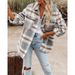 Winter And Autumn Long-Sleeved Loose-Cut Plaid Sweater With Woolen Warm Coat For Women's Wholesale_ecoleips.com