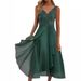 2025 Sleeveless Chiffon Patchwork Lace Hollow Out Women's Long Dress Bridesmaid Evening Gown_ecoleips.com