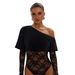 Autumn Bodysuit for Women European And American Style Cropped Lace Trim Long Sleeves Fashion Hot Girl Clothing Jumpsuits Rompers_ecoleips.com