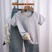Women's Ribbed Short Sleeve T-Shirt round Neck Comfortable Base Layer Top Versatile New Spring/Summer Autumn Style_ecoleips.com
