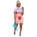 Trendy Street Style 3D Body Print Short Sleeve Dress Women Sexy Slim Tight Bodycon Party Mini Dress_ecoleips.com