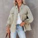 New 2025 European And Style Long-Sleeve Frayed Hole Denim Jacket For Women, American Fashion Trend_ecoleips.com
