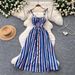 French Style Floral Print Sundress For Women Summer Korean Sleeveless High-Waisted A-Line Slimming Elegant Long Dress_ecoleips.com
