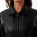 Women's Oversized Faux Leather Jacket With Lapel Collar, Long Sleeve Loose Fit Coat For Spring & Autumn, Fashionable Outerwear_ecoleips.com