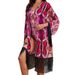 Women's Sun Protection Two Piece Bikini Set Snakeskin Print Tassel Cover Up Swimsuit Sexy Vacation Wear_ecoleips.com