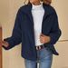 Women's Ribbed Fleece Zip-Up Jacket With Lapel Collar - Short Length Cozy Outerwear For Autumn & Winter (Multiple Colors & Sizes Available)_ecoleips.com