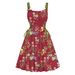 Elegant Floral Print Maxi Dress With Metal Ring Drawstring For Vacation & Boho Style Comfortable & Breathable Fabric_ecoleips.com