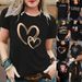 European And American Cross-border Foreign Trade Wholesale Clothing, Colorful Heart-patterned Round-neck Plus-size_ecoleips.com